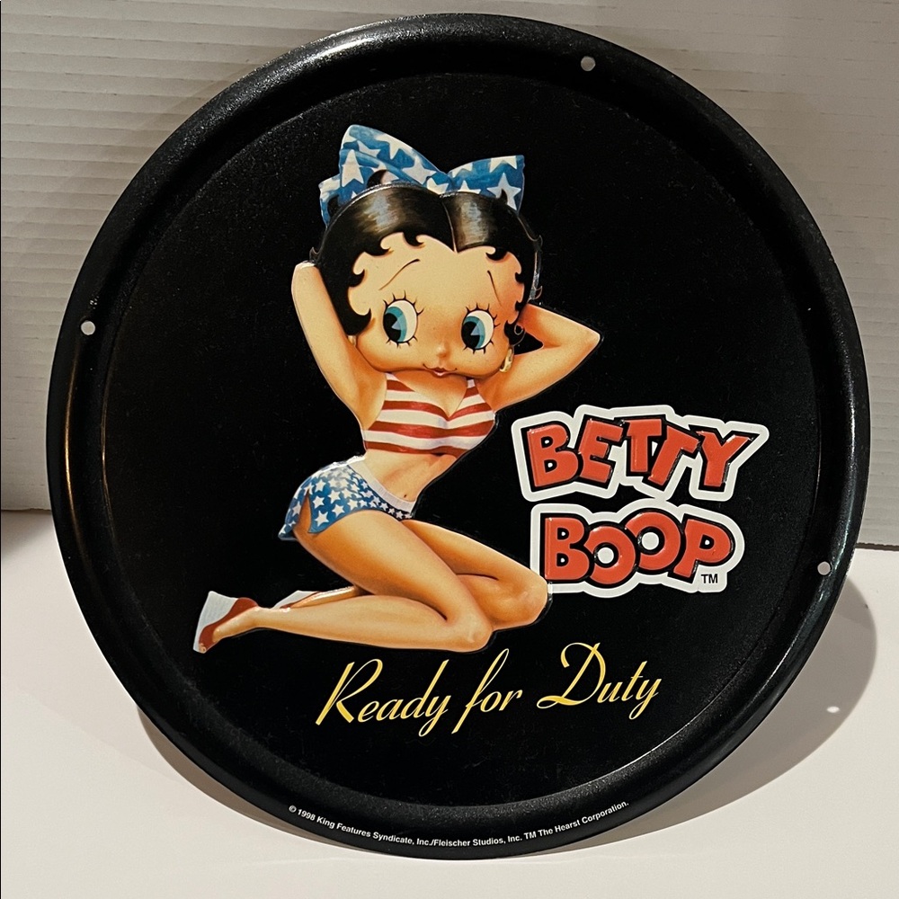 Betty Boop Patriotic Vintage Sign- Black and Blue